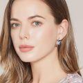 wholesale 925 Sterling Silver Princess Cut Zircon Earrings Wholesale With Pavé Detail-0-2