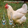 wholesale 925 Sterling Silver Teardrop Earrings with Chicken Birthstone Dangle Hen s for Women-0-5