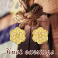 wholesale 925 Sterling Silver Plated Gold Flower Stud Earrings Wholesale with Cubic Zirconia - Elegant Floral Design for Women's Fashion Accessories-0-4