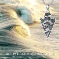 wholesale 925 Sterling Silver Wolf Head Arrowhead Pendant Necklace for Women Men s 43cm Chain Length-0-4