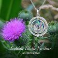 wholesale 925 Sterling Silver Celtic Knot Abalone Shell Purple Crystal Thistle Pendant Necklace Irish Lucky Charm s for Women Girls-0-1