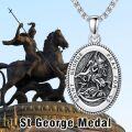 wholesale Sterling Silver Saint Medal Oval Necklace for Men Women Religious Jewelry-0-48