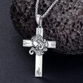 wholesale Sterling Silver Cross Pendant Necklace for Women Men Religious Jewelry Gift for Christmas Birthday Mothers Day-0-47
