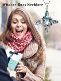 wholesale 925 Sterling Silver Abalone Shell Cross Pendant Necklaces for Women - Witch's Knot Protection Jewelry-0-4