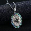 wholesale 925 Sterling Silver Abalone Shell Spider Web Pendant Necklace-0-2
