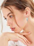 wholesale 925 Sterling Silver Blue Moonstone Jellyfish Dangle Drop Earrings for Women Gift-0-1