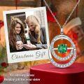 wholesale TOUPOP Sister Gifts From Sister Sterling Silver Double Circle Emerald Pendant Necklace With May Birthstone Jewerly Always My Sister Forever My Friend Birthday Christmas Gifts For Women Friends -0-1
