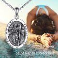 wholesale 925 Sterling Silver Saint Michael Protect Us Angel Pendant Necklace for Women and Men-0-4