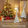wholesale 925 Sterling Silver Christmas Tree Shape Colorful Crystal Leverback Earrings s for Women Girls-0-5