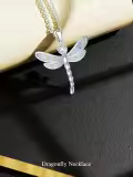 TOUPOP Sterling Silver Opal Dragonfly Pendant Necklace for Women-0-3