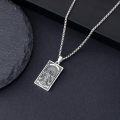 wholesale 925 Sterling Silver Justice Tarot Pendant Necklace s for Men Women Gifts Jewelry-0-5