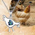 wholesale 925 Sterling Silver Abalone Shell Love Bird Pendant Necklace for Women-0-4