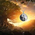 wholesale 925 Sterling Silver Tree of Life Yin Yang Necklace with Moon Sun Pendant for Men Women-0-5