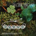 wholesale 925 Sterling Silver Green Flower Bracelet Elegant Design-0-2