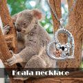 wholesale 925 Sterling Silver Koala Heart Pendant Necklace I Love You Forever Zircon Enamel Rose Gold-0-2