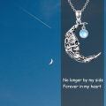 wholesale 925 Sterling Silver Moon Skull Pendant with Blue Stone and Chain for Pet Ashes Keepsake Jewelry-0-3