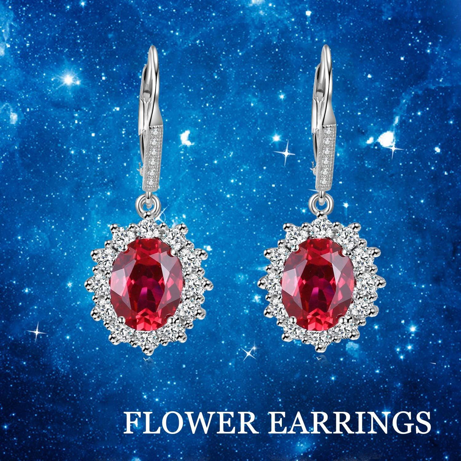 wholesale 925 Sterling Silver Oval Cut Birthstone Dangle Leverback Earrings for Women Mom-0-4