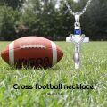 wholesale 925 Sterling Silver Baseball Theme Cross Necklace with I Can Do All Things Pendant & Multi-Color Gems on 14K Gold Plated Chain-0-5