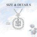 wholesale White gold plated 1 carat lab grown moissanite geometry bridal solitaire pendant necklace for women wife girlfriend her xmas gift-0-4