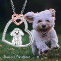 wholesale 925 Sterling Silver Cute Dog Heart Necklace s For Women Dog Lover-0-4