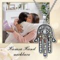 wholesale Hamsa Evil Eye Necklace Lotus Chakra Pendant 925 Sterling Silver Celtic Jewelry Gifts For Women Men 18+2 Inch -0-4