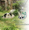 wholesale 925 Sterling Silver Moon & Panda Charm Emerald Gemstone Pendant Necklace s for Women Girls Sis-0-5
