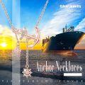 wholesale Rose Gold 925 Sterling Silver Nautical Compass & Ship Wheel Charm Anchor Dangle Pendant Necklace - Vintage  for Women-0-4
