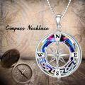 TOUPOP Sterling Silver Celtic Knot Compass Necklace Gift for Women-0-2