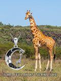 wholesale 925 Sterling Silver Giraffe Moon Black Crystal Necklace Pendant for Women Girls Gifts 45cm Chain Length-0-5