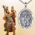 wholesale 925 Sterling Silver St Christopher Travelers Medal Pendant Necklace for Men & Women-0-3