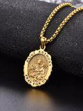 wholesale Gold-plated 925 Sterling Silver Saint Anthony Medal Pendant Necklace for Men & Women-0-1