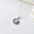 wholesale 925 Sterling Silver Celtic Knot Moon & Horse Head Pendant Necklace Luck Charm  for Women Girls-0-3