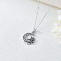 wholesale 925 Sterling Silver Celtic Knot Moon & Horse Head Pendant Necklace Luck Charm  for Women Girls-0-3