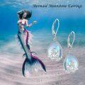 wholesale 925 Sterling Silver Teardrop Mermaid Drop Earrings with Mother of Pearl Stone Gift for Her-0-5