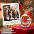 wholesale TOUPOP Birthday Gifts For Sister Sister Gifts From Sister Sterling Silver Double Circle Garnet Pendant Necklace With January Birthstone Jewelry Always My Sister Forever My Friend Christmas Gifts -0-1