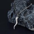 wholesale 925 Sterling Silver Italian Horn Pendant Necklace s for Men & Women - Good Luck Amulet Charm s from Italy-0-3