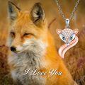 wholesale 925 Sterling Silver Metal Rose Gold Foxy Heart Pendant Necklace s for Her-0-3