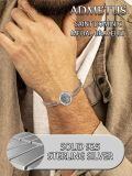 wholesale 925 Sterling Silver Saint Dominic Medal Religious Popcorn Chain Bracelet Oxidized Finish-0-4