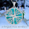 wholesale 925 Sterling Silver Turquoise Celtic Knot Cross Pendant Necklace for Women Gifts-0-4