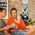 wholesale 925 Sterling Silver Infinity Knot with Black Pearl and Cubic Zirconia Pendant Necklace for Women-0-1