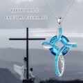 wholesale 925 Sterling Silver Turquoise and White Opal Celtic Cross Pendant Necklace for Women-0-24