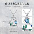 wholesale 925 Sterling Silver Heart-Shaped Wave with Blue Opal Turtle and Dolphin Pendant Necklace - Gifts for Her-0-1