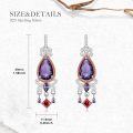wholesale 925 Sterling Silver Purple & Red Gemstone Drop Earrings-0-2