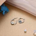TOUPOP Sterling Silver S925 Dachshund Paw French Bulldog Dog Hoop Earrings Women Birthday Gift-0-5