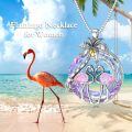 TOUPOP Sterling Silver Purple Crystal Flamingo Necklace Pendant Gift-0-2