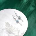 wholesale 925 Sterling Silver Blue Moss Agate Mermaid Tail Drop Dangle Earrings for Women and Girls-0-2