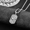 wholesale 925 Sterling Silver Dog Head & Paw Print Memorial Pendant on 24 Rolo Chain-0-3