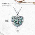 wholesale 925 Sterling Silver Abalone Shell & Cubic Zirconia Tree of Life Heart Pendant Necklace for Women-0-4