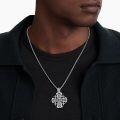 wholesale 925 Sterling Silver Cross Pendant with Intricate Design and Chain - For Men & Women-0-6