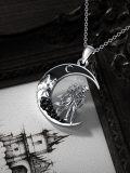 wholesale 925 Sterling Silver Black Onyx Skeletons in the Moonlight Couples Pendant Necklace for Women-0-3